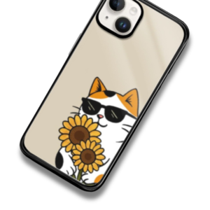 peechu bright sun cat glass iphone case