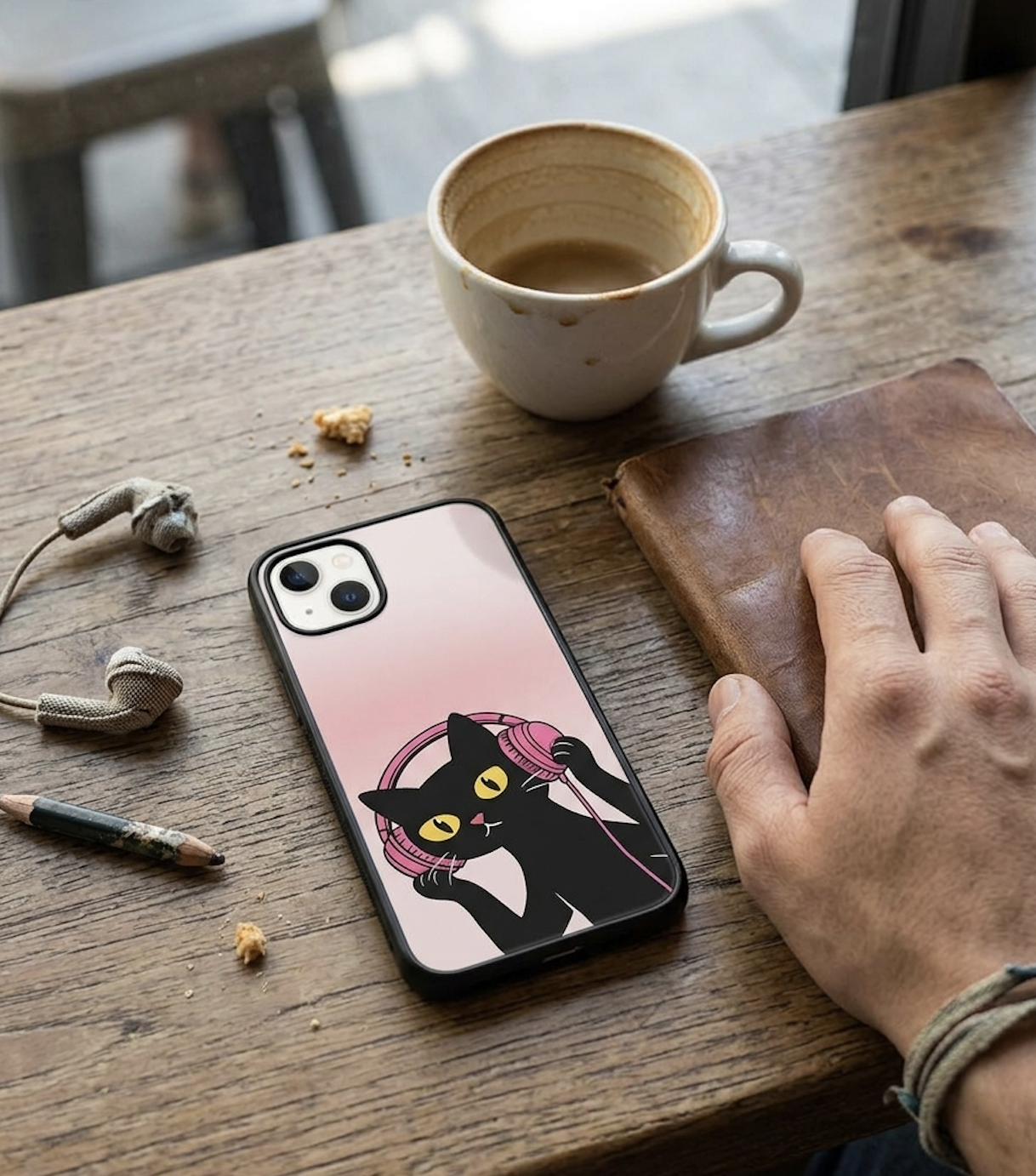 olu midnight dj glass cat iphone case olu midnight dj glass cat iphone case