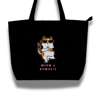 peechu cat namaste tote bag