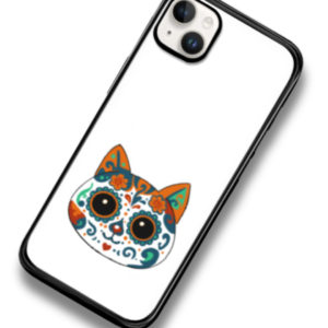 cat face paint glass phone case